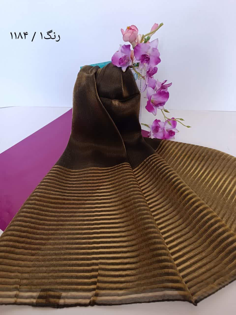 شال مجلسی ابریشم کریستال ترک — تصویر ۱۱