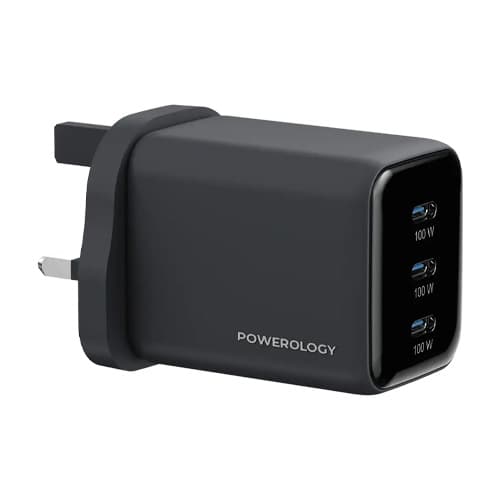 شارژر دیواری پاورولوژی 3 پورت 100 وات (Powerology Multi Port Gan Wall Charger Volt-x 100W) — تصویر ۳