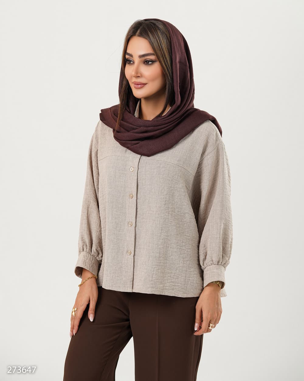 شومیز یقه مردانه مدل آرینا کد 5002736 — تصویر ۱۲