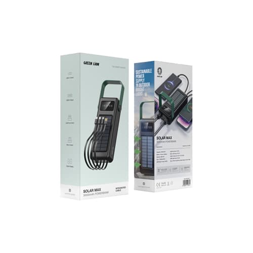 پاوربانک گرین لاین پنل خورشیدی 30 هزارمیلی‌آمپری (Green Lion Solar Max 30K) — تصویر ۲