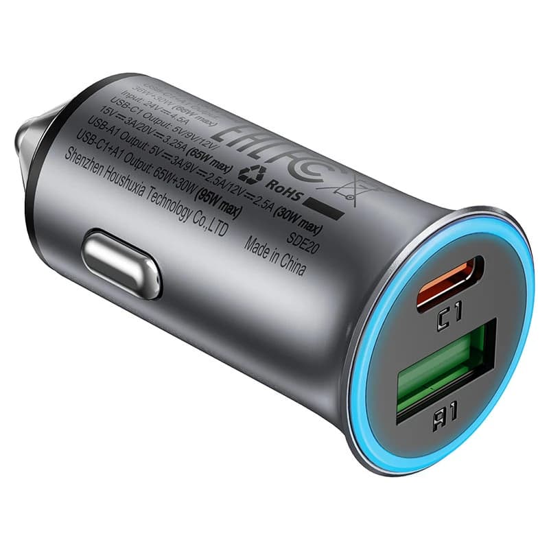 شارژر فندکی 95 وات ایس فست (ACEFAST 95W Dual Port Metal Car Charger B16) — تصویر ۲