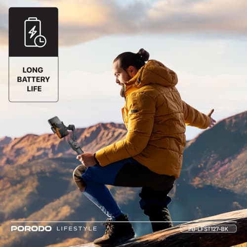 پایه نگهدارنده گیمبال استابلایزر 3 محوره پرودو (PORODO 3-AXIS GIMBAL STABLIZER Magnetic Fill Light) — تصویر ۴
