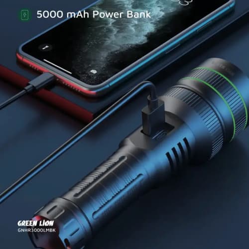 چراغ قوه گرین لاین 3000 لومن (Green Lion Hyper Ray Pro LED Torch GL-FL3) — تصویر ۲