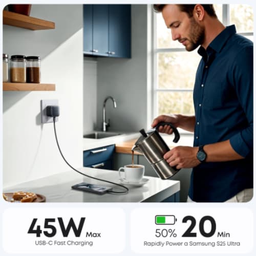 شارژر دیواری نانو 3 پین انکر 45 وات (Anker Nano 45W Type C Charger A2692) — تصویر ۸