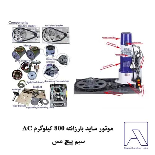 موتور ساید بارزانته 800 کیلوگرم AC سیم پیچ مس — تصویر ۲