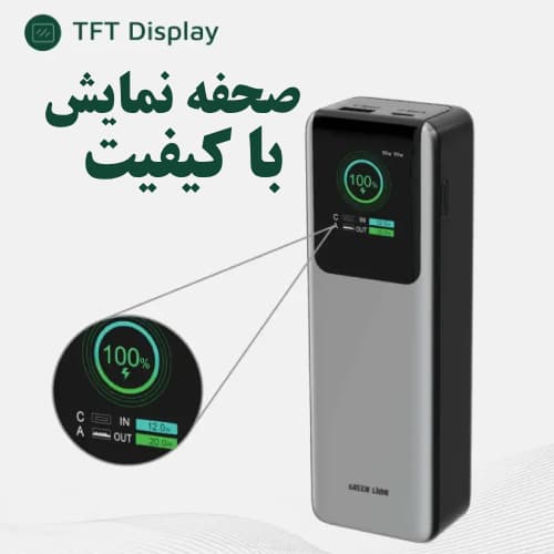 پاوربانک گرین لاین ولتورا 100 وات (Green Lion VOLTURA 20000mAh) — تصویر ۱۲