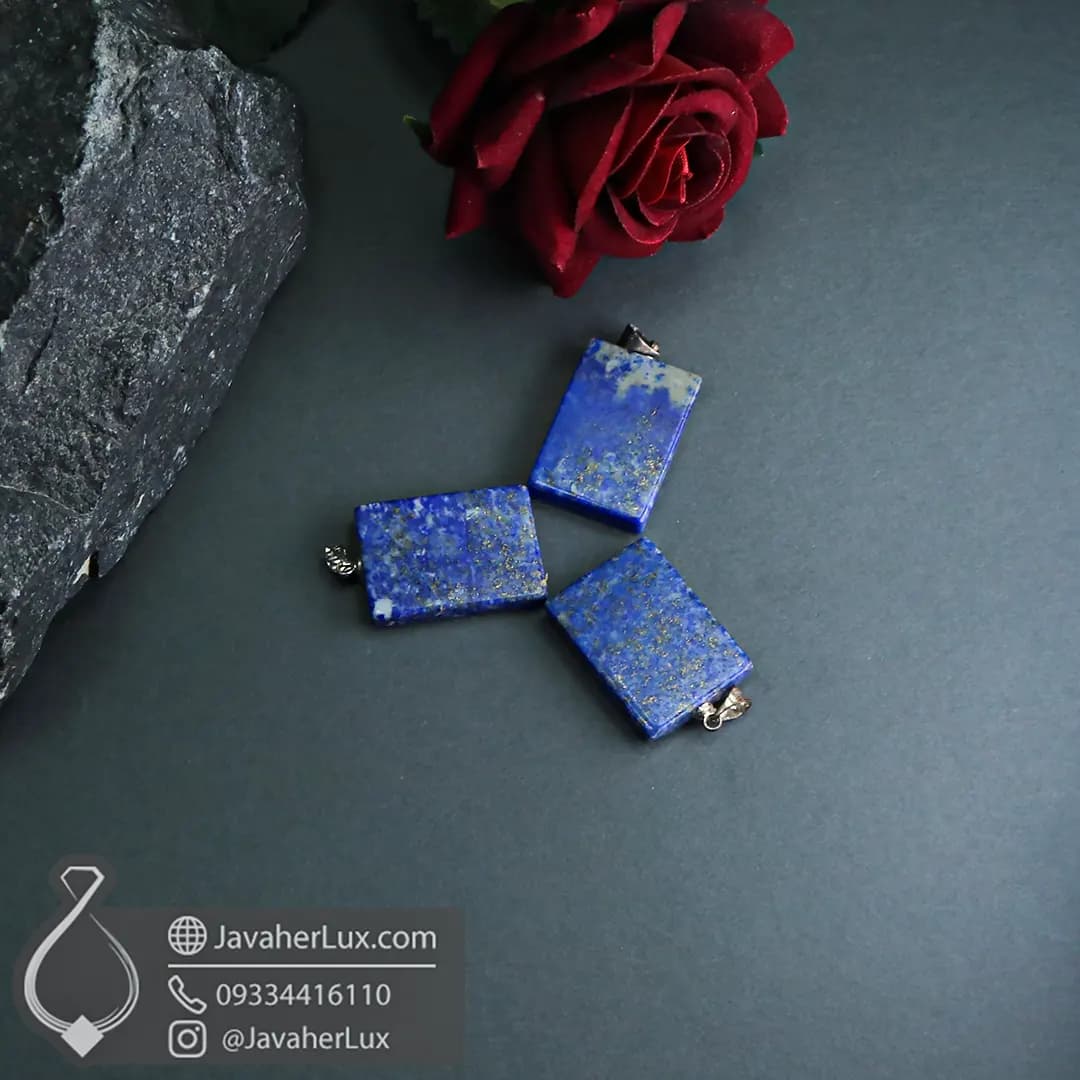 گردنبند سنگ لاجورد افغان طبیعی و معدنی _ کد : 400722 — تصویر ۳