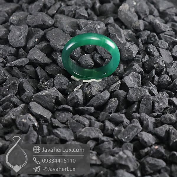 حلقه سنگ عقیق سلیمانی _ کد : 400673 — تصویر ۴