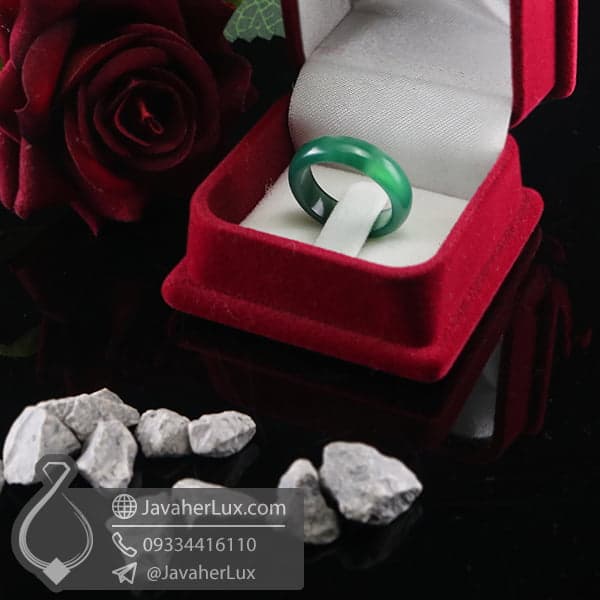 حلقه سنگ عقیق سلیمانی _ کد : 400673 — تصویر ۵