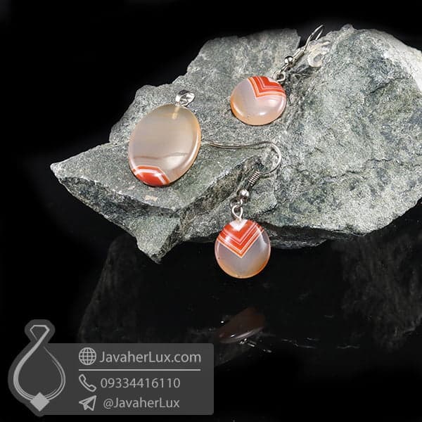 نیم ست سنگ عقیق _ کد : 400666 — تصویر ۳