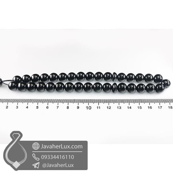 تسبیح 33 دانه عقیق سیاه اونیکس _ کد : 500080 — تصویر ۶
