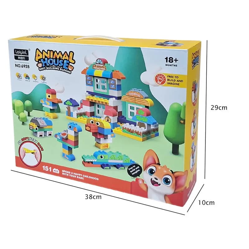 ساختنی بلوک خانه سازی نرم 151 قطعه ای کد 6928 — تصویر ۵