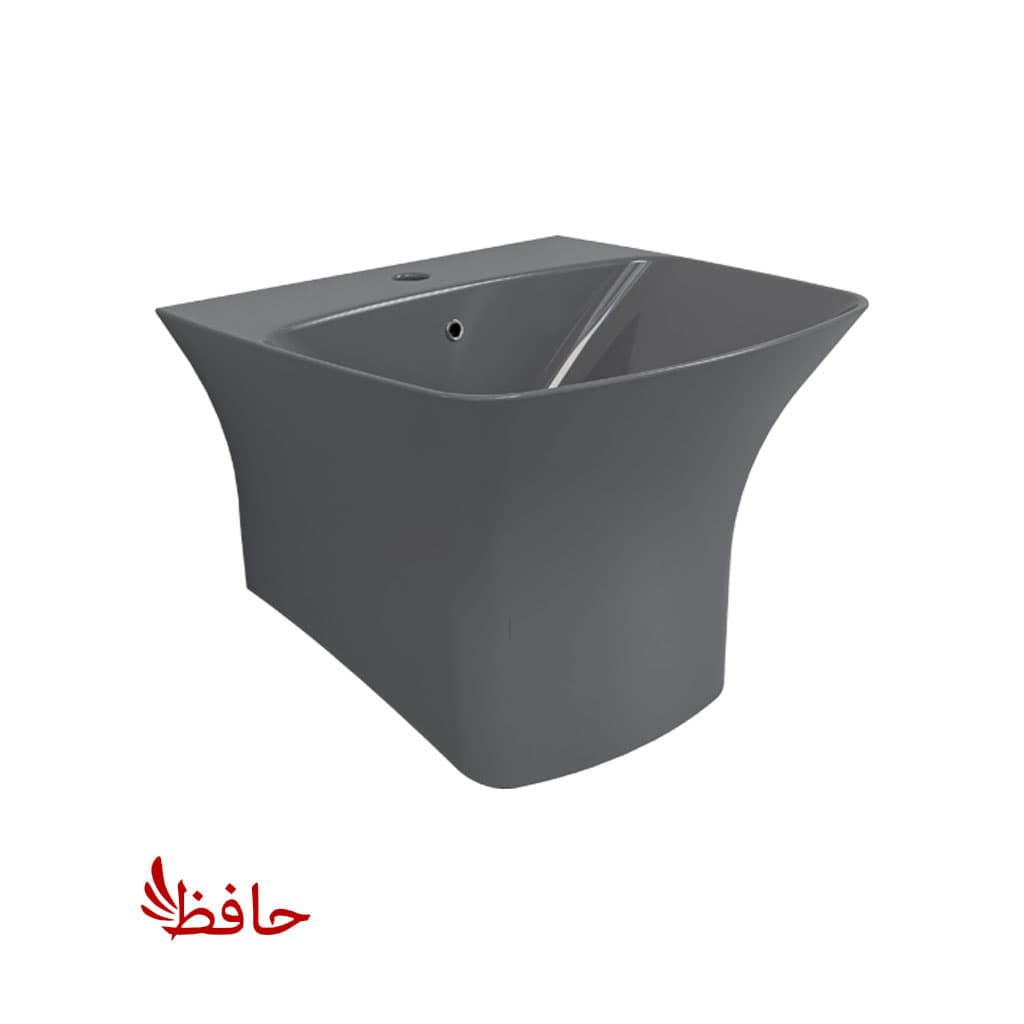 روشویی نیم پایه کرد مدل آرتا درجه 1 رنگ طوسی — تصویر ۵