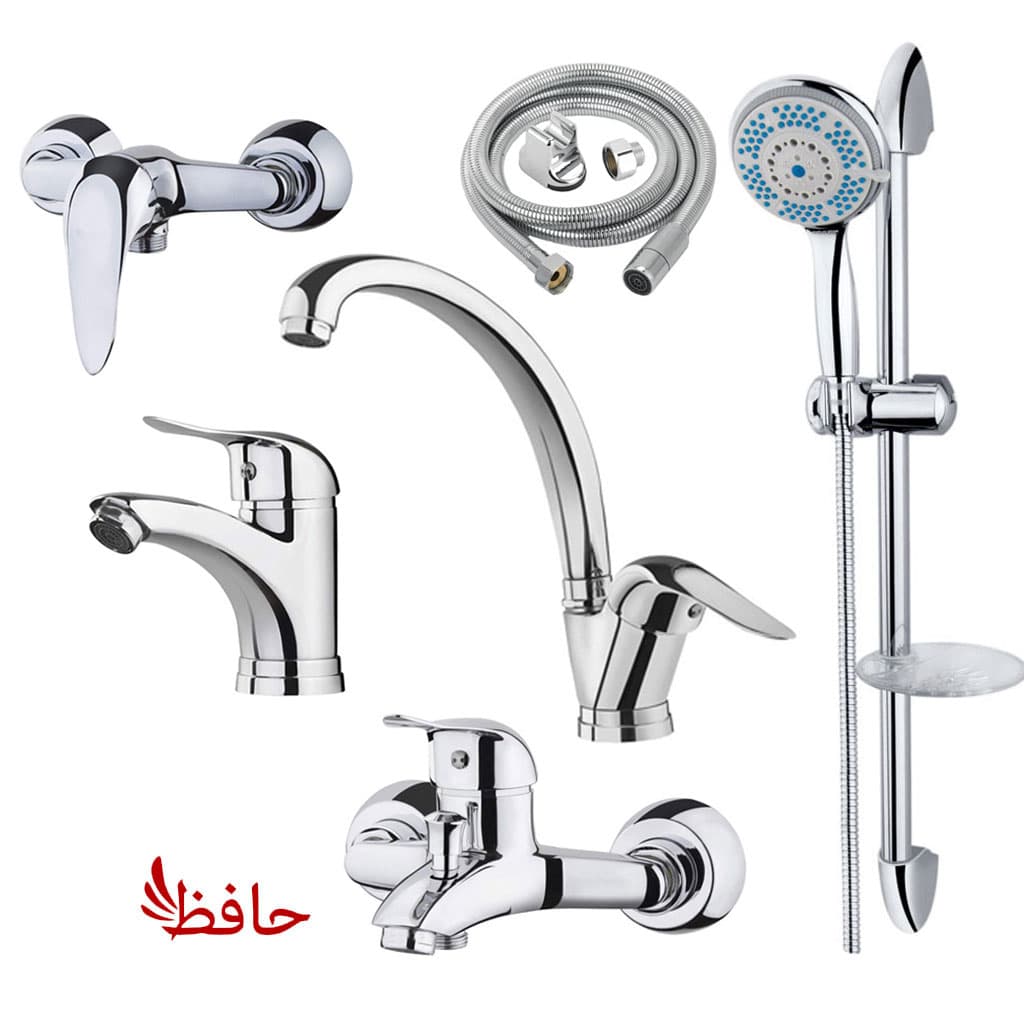 شیرآلات اهرمی دسته اردکی کروم استاندارد(اقتصادی) – ست 6 تایی (با وسایل کامل نصب) — تصویر ۲