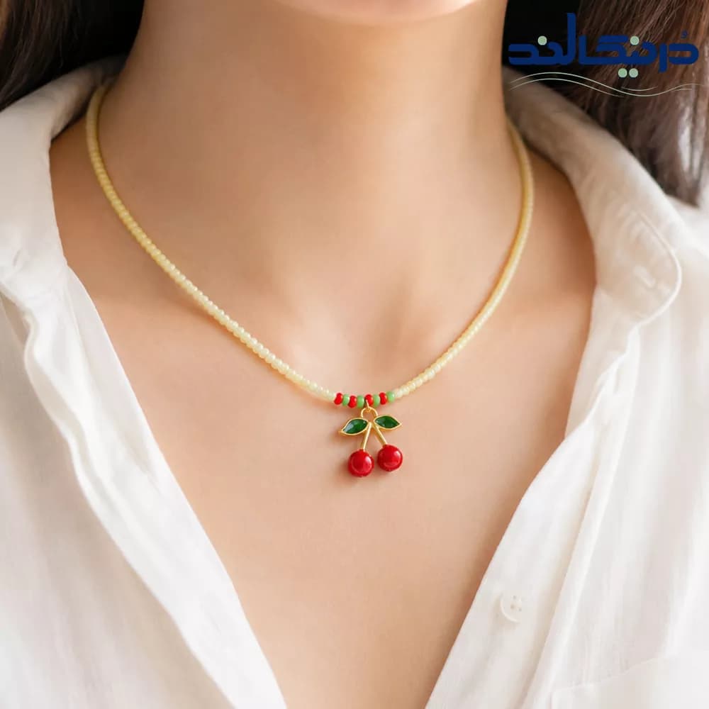 گردنبند منجوقی گیلاس کد 5500 — تصویر ۲