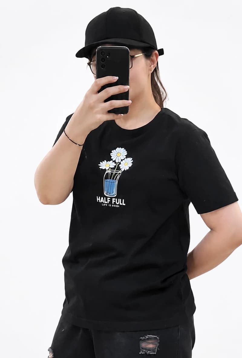 تیشرت نخ پنبه مدل half full — تصویر ۲