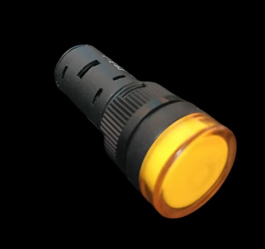 چراغ سیگنال تابلو برق صنعتی 220v زرد 16 میلیمتر