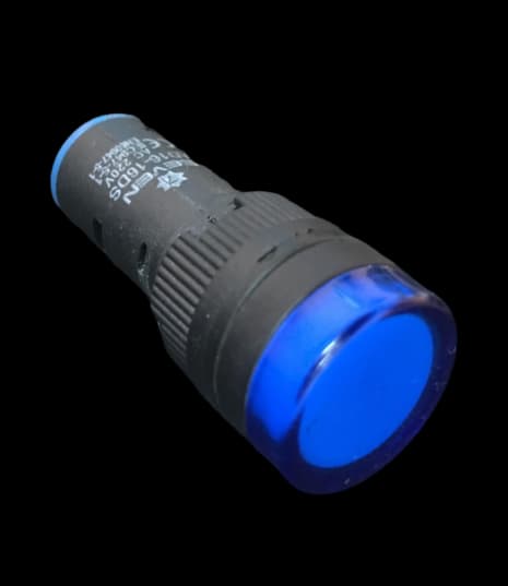 چراغ سیگنال تابلو برق صنعتی 220v آبی 16 میلیمتر — تصویر ۵