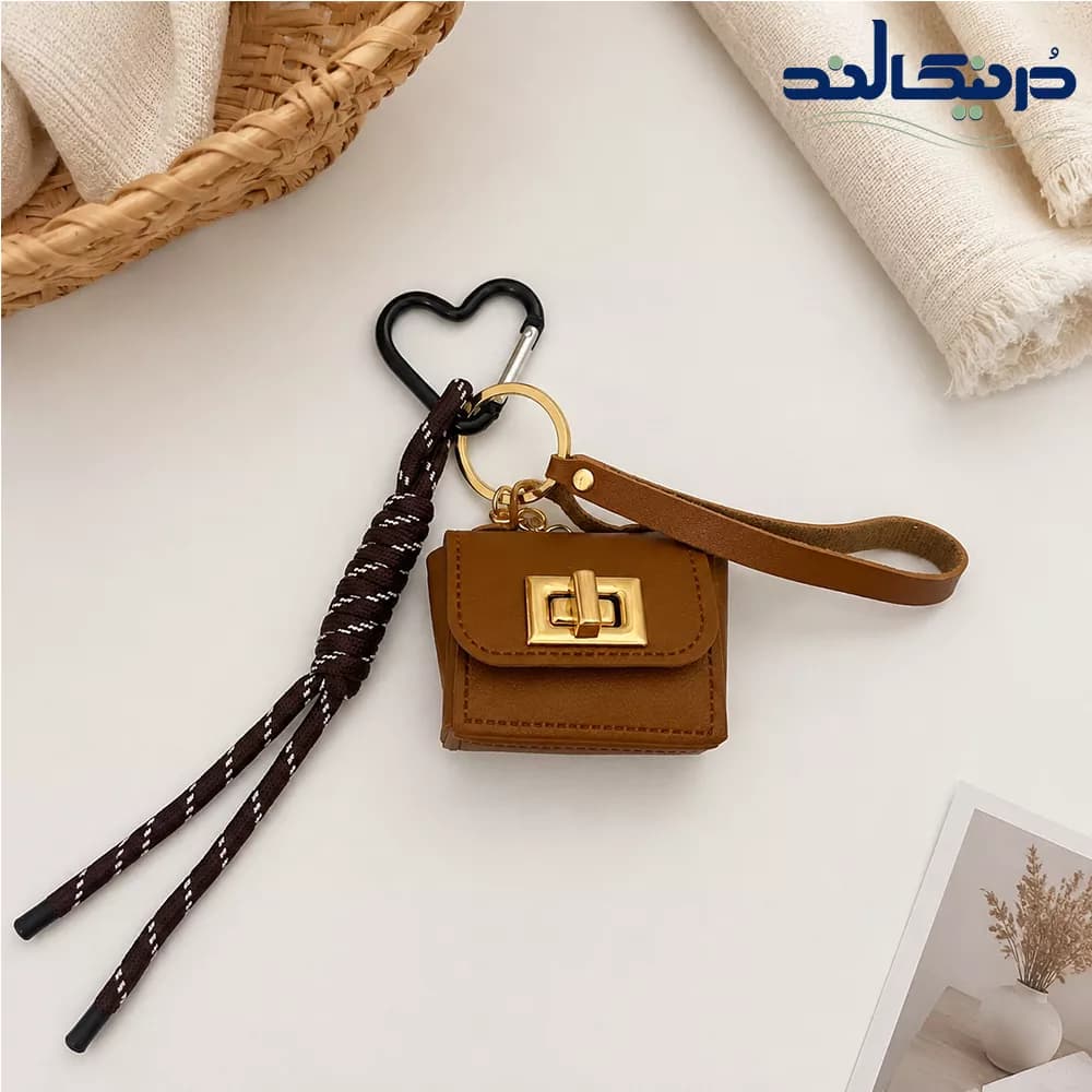 چارم بگ کیف قهوه ای چرم