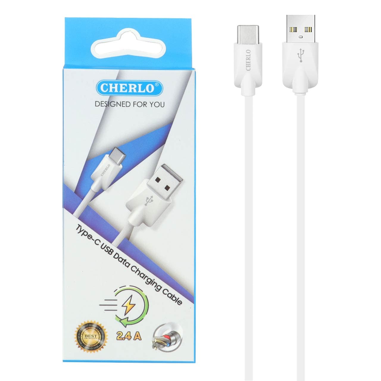 کابل شارژ فست اندروید CHERLO مدل CH-V802 – سفید – SMO