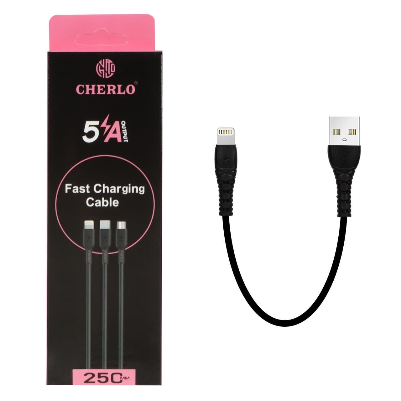 کابل شارژ پاوربانک آیفون CHERLO مدل CH-SM10 – مشکی – SMO — تصویر ۴