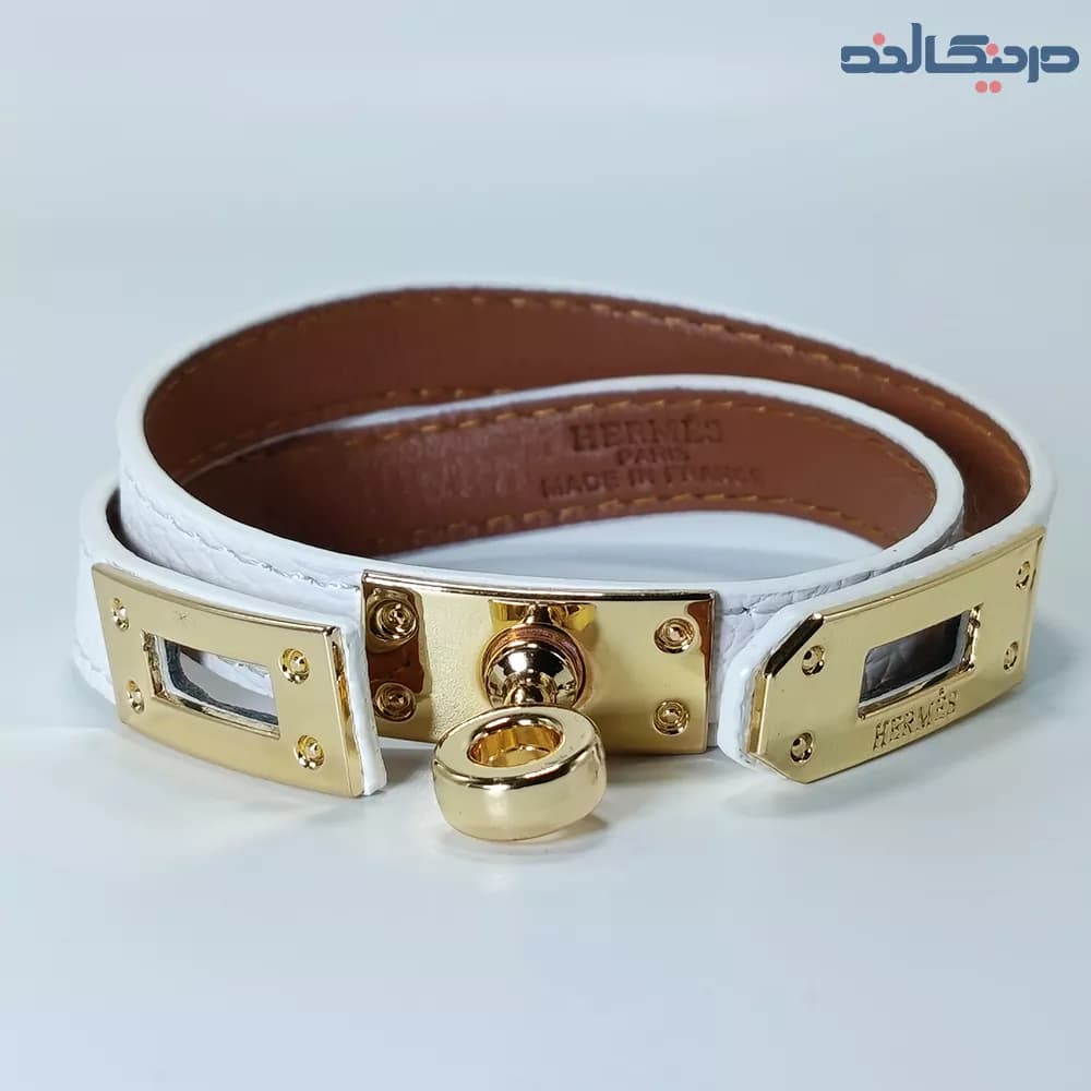 دستبند چرم زنانه دولاین هرمس + رنگبندی — تصویر ۴