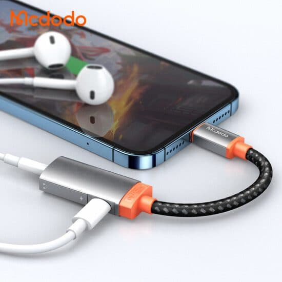 تبدیل lightning به جک 3.5 میلیمتری AUX و پورت lightning مک دودو مدل CA-6710 — تصویر ۲