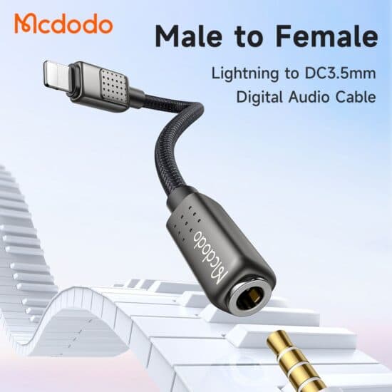 تبدیل lightning به جک 3.5 میلیمتری AUX مک دودو مدل CA-501 ساپورت میکروفون — تصویر ۱۲