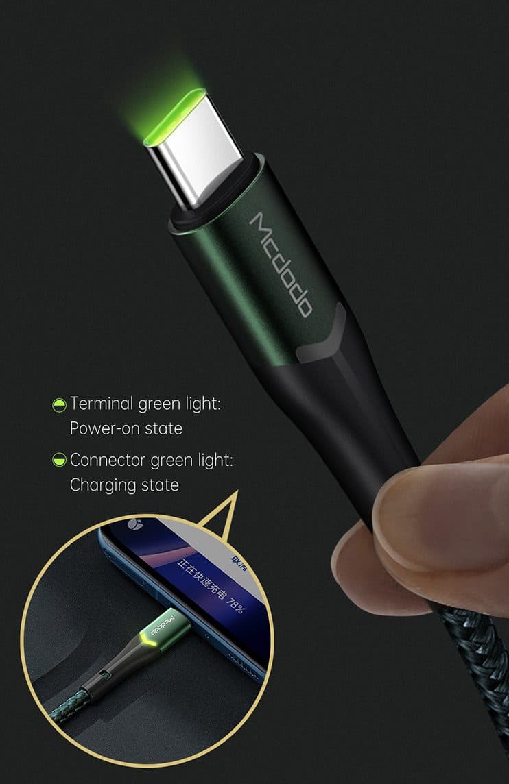 کابل شارژ و انتقال داده USB به type-C یک متری مدل MCDODO CA-7960 طول 1 متر — تصویر ۷