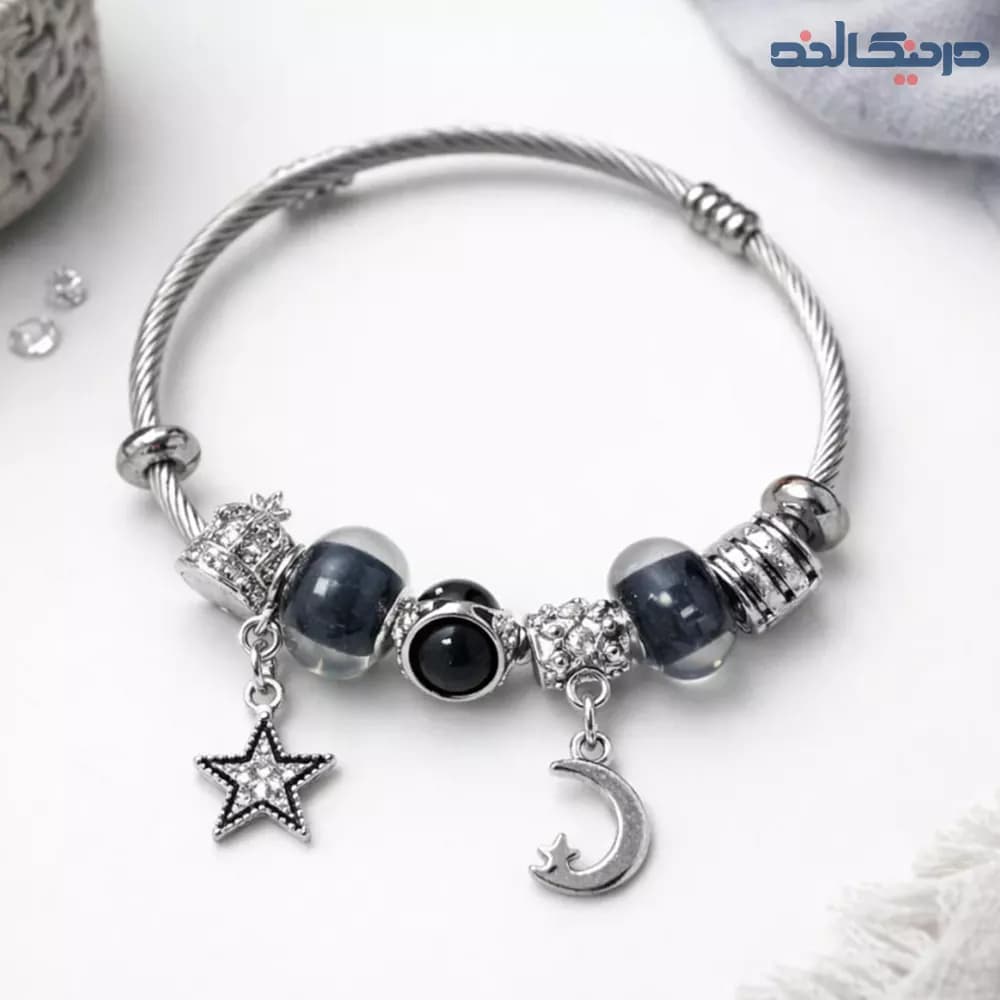 دستبند پاندورا طرح ماه و ستاره