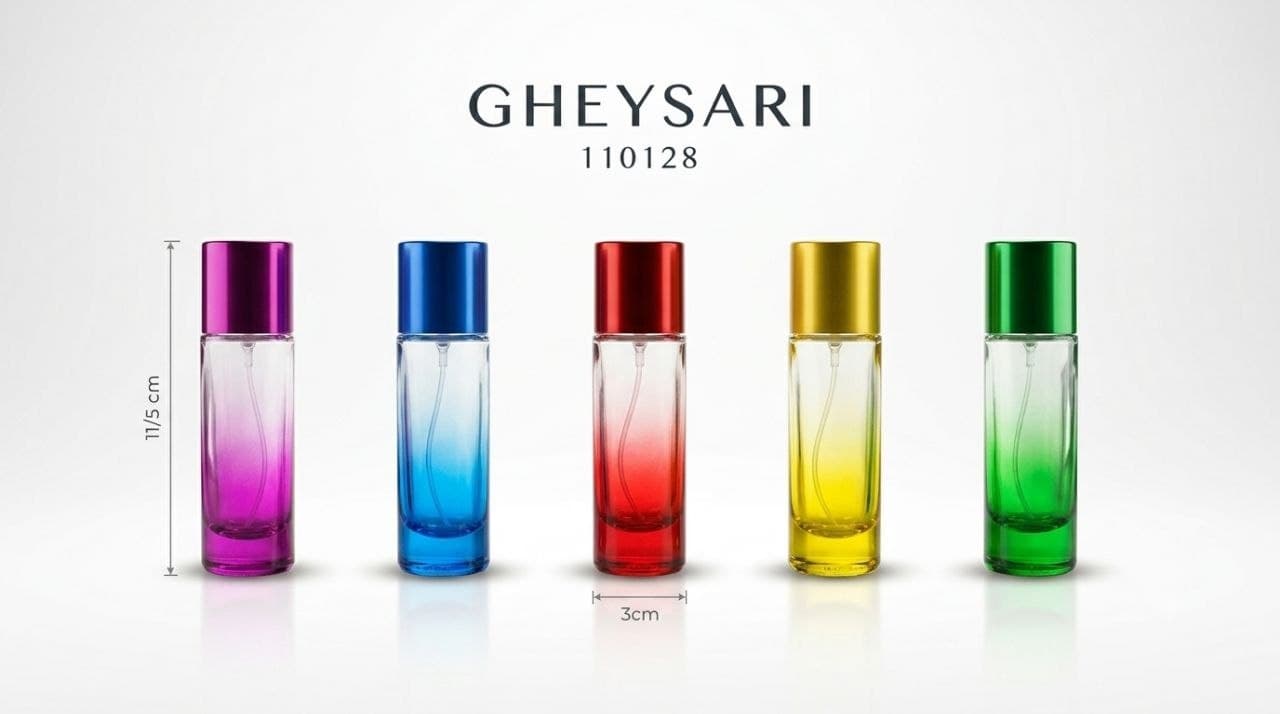 شیشه عطر استوانه ای رنگی بدون طرح 30 میل — تصویر ۲