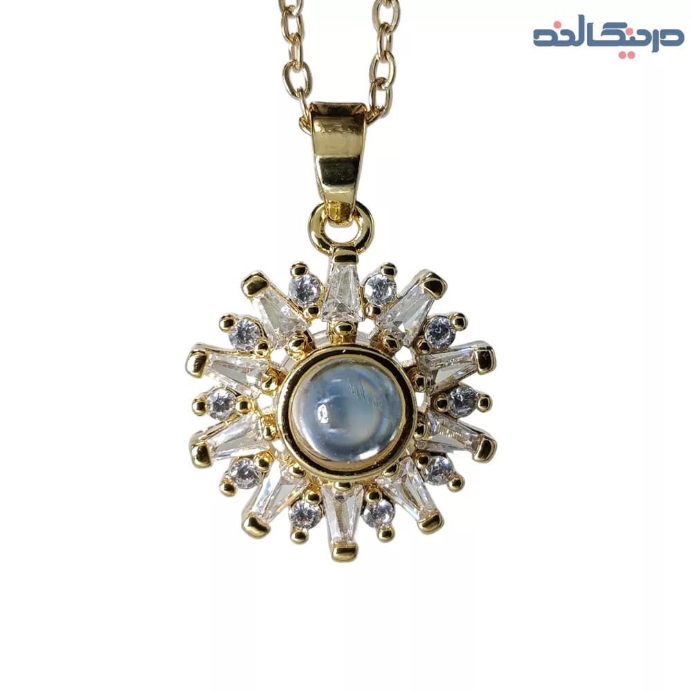 گردنبند دوست دارم طرح گل اسپینری