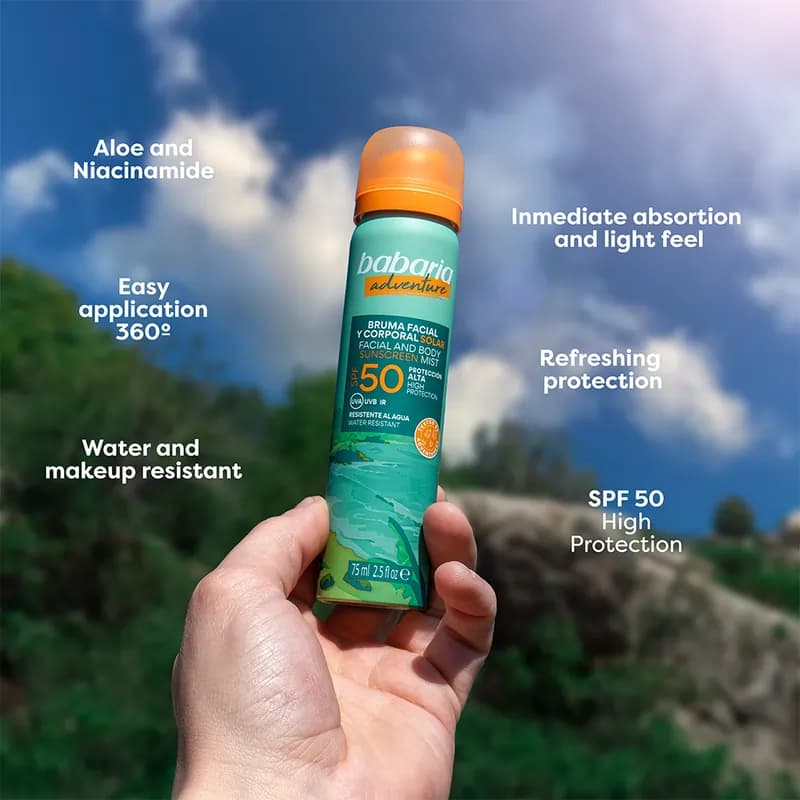 اسپری ضد آفتاب صورت باباریا 75 میل SPF50 — تصویر ۹