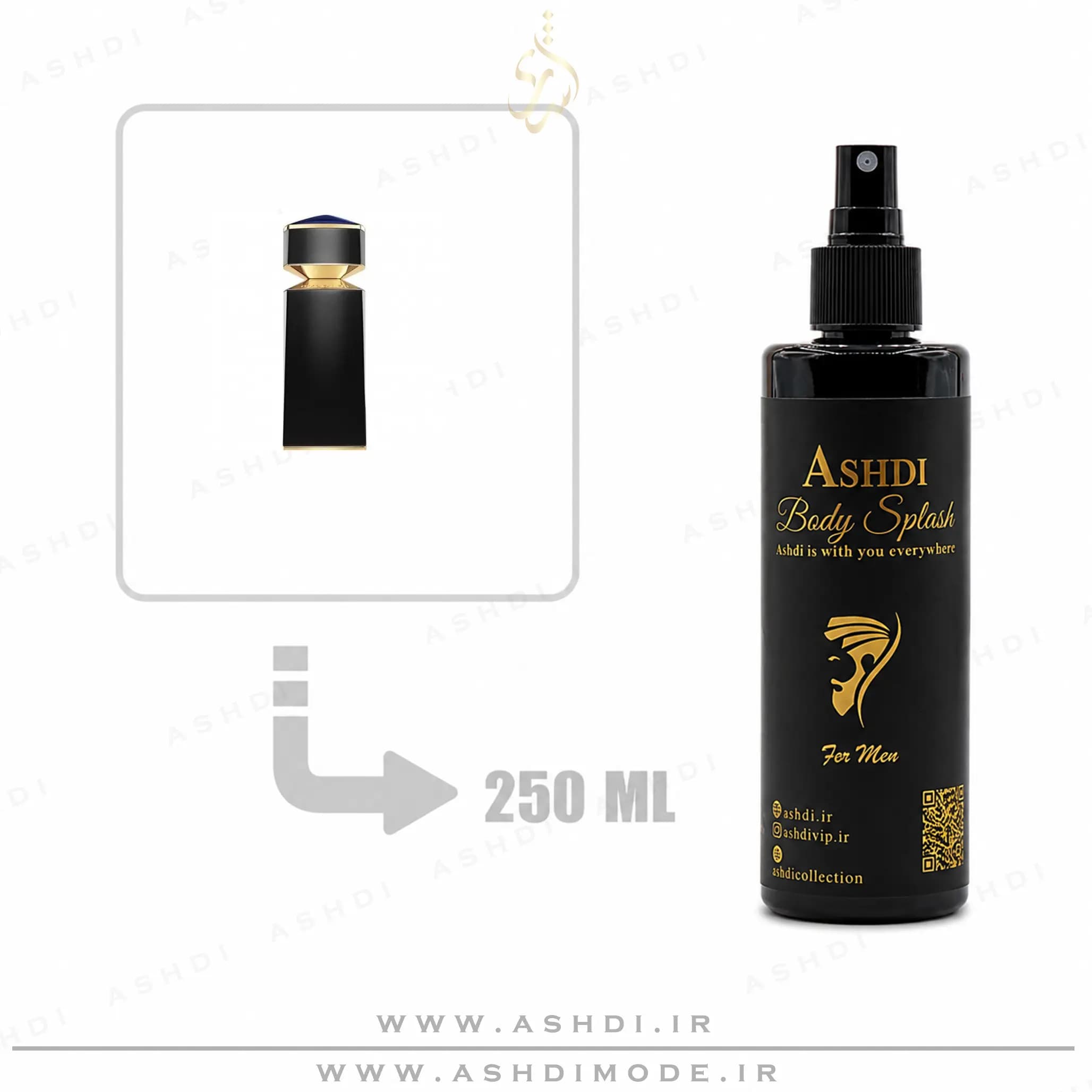 بادی اسپلش بولگاری گیان مردانه 250 میل اشدی | BVLGARI Gyan Body Splash 250ml ASHDI
