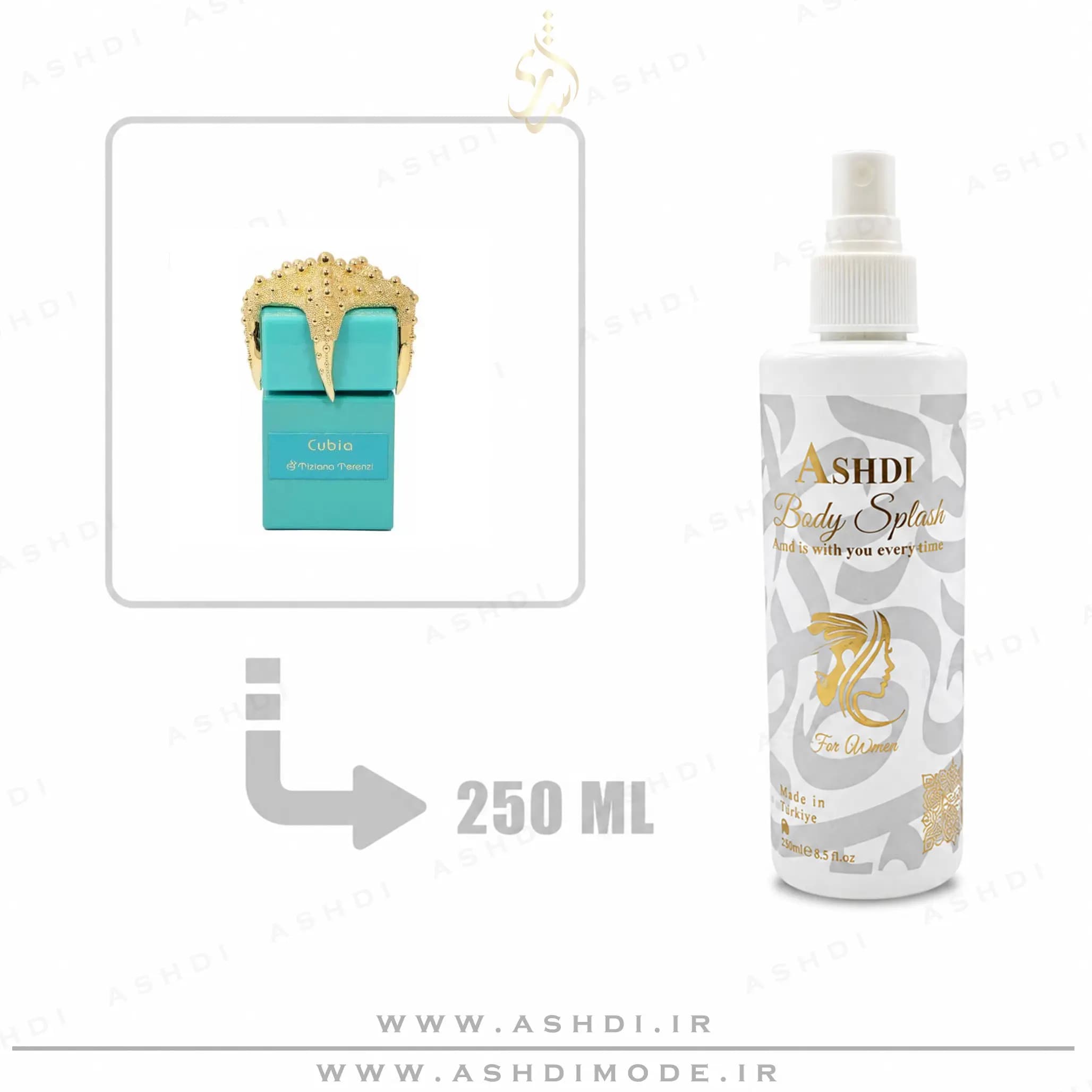 بادی اسپلش عطر ادکلن تیزیانا ترنزی کوبیا 250 میل اشدی | Tiziana Terenzi Cubia Body Splash 250ml ASHDI