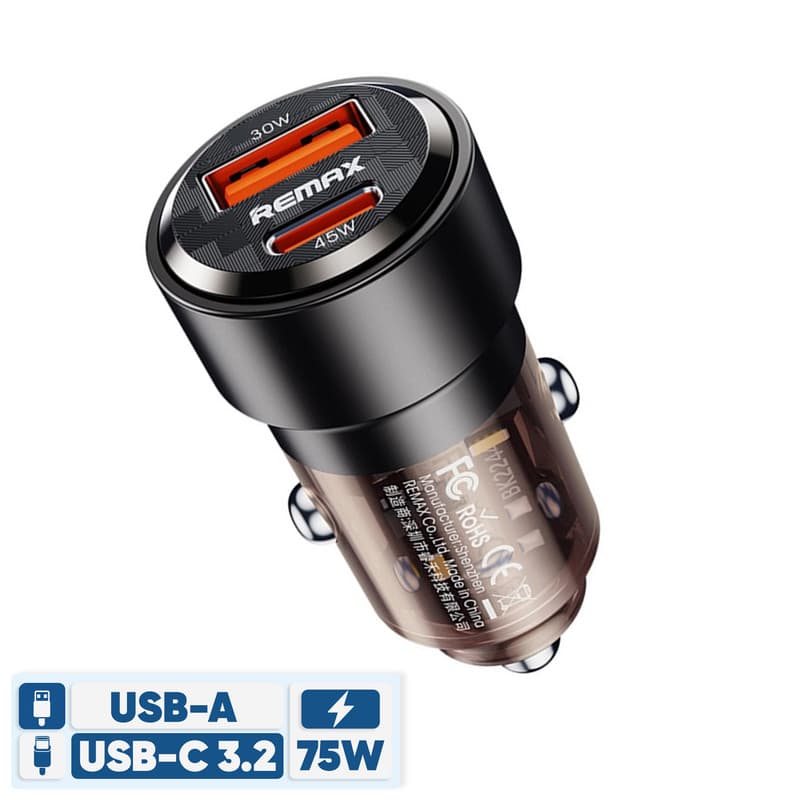شارژر فندکی 75 وات دو پورت ریمکس مدل RCC 360 — تصویر ۸