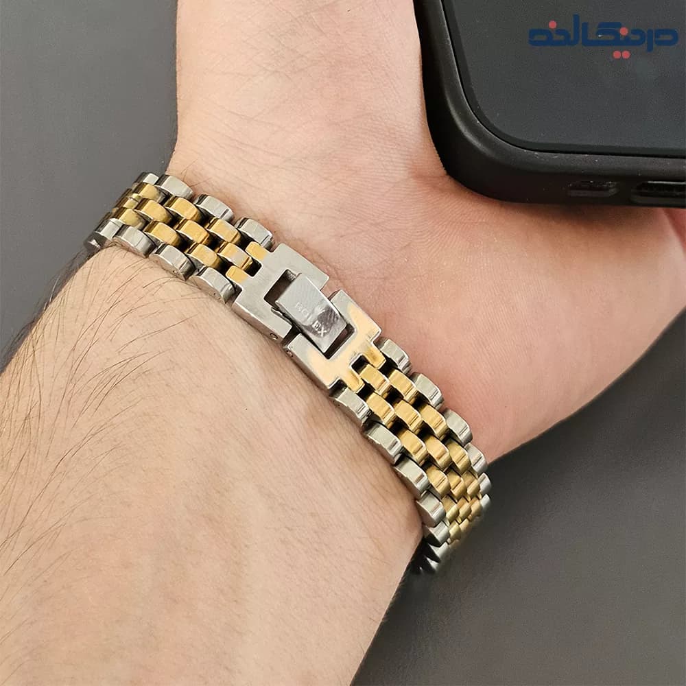 دستبند رولکس مردانه دو رنگ — تصویر ۳