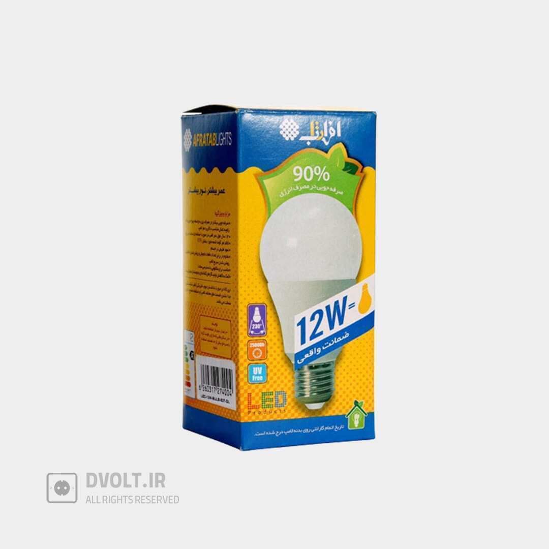 لامپ ال ای دی 12 وات افراتاب مدل AF-BULB-12W پایه E27 بسته 3 عددی — تصویر ۳