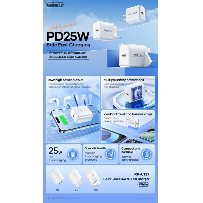 شارژر دیواری 25 وات ریمکس مدل A35 SUPERFAST — تصویر ۶
