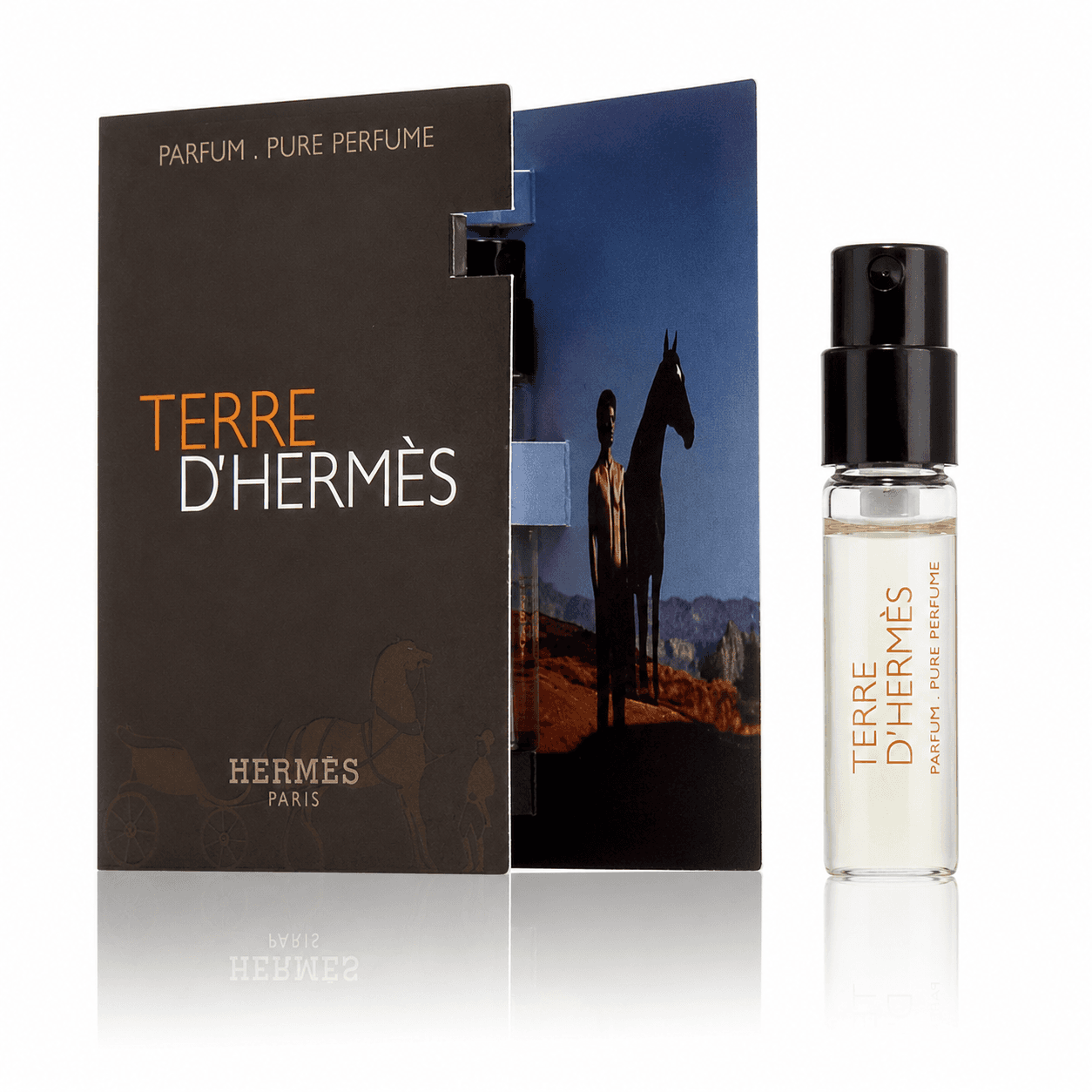 سمپل رسمی عطر ادکلن هرمس تق هرمس پارفوم 1.5 میل اصلی | Hermès Terre d’Hermès Parfum Official Carded Spray Sample 1.5ml Original — تصویر ۲