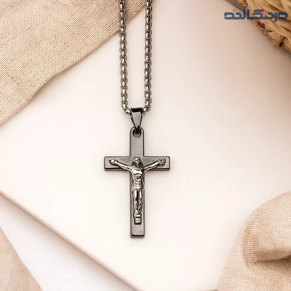 گردنبند صلیب نقره ای عیسی مسیح کد 0321
