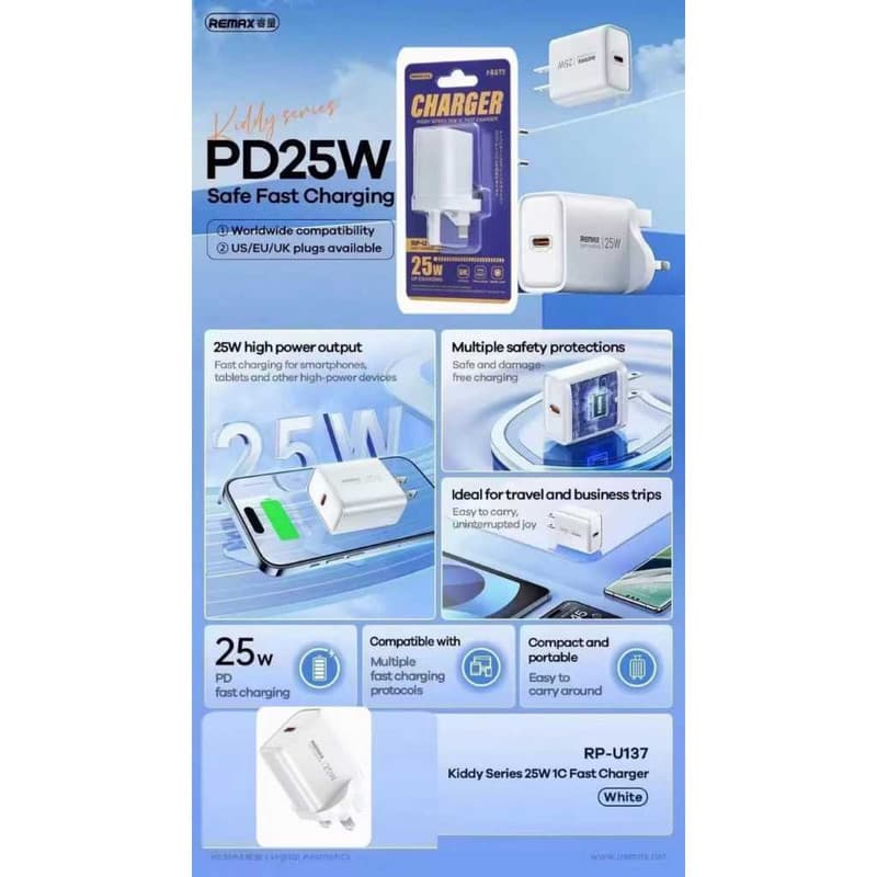 شارژر دیواری 25 وات ریمکس مدل Fast Charge PD25W — تصویر ۴