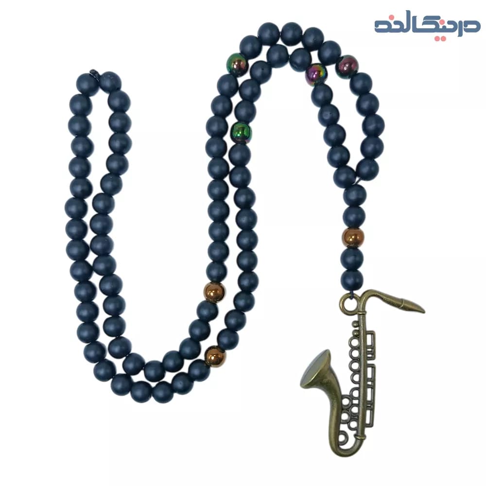 گردنبند سنگی طرح ساکسیفون