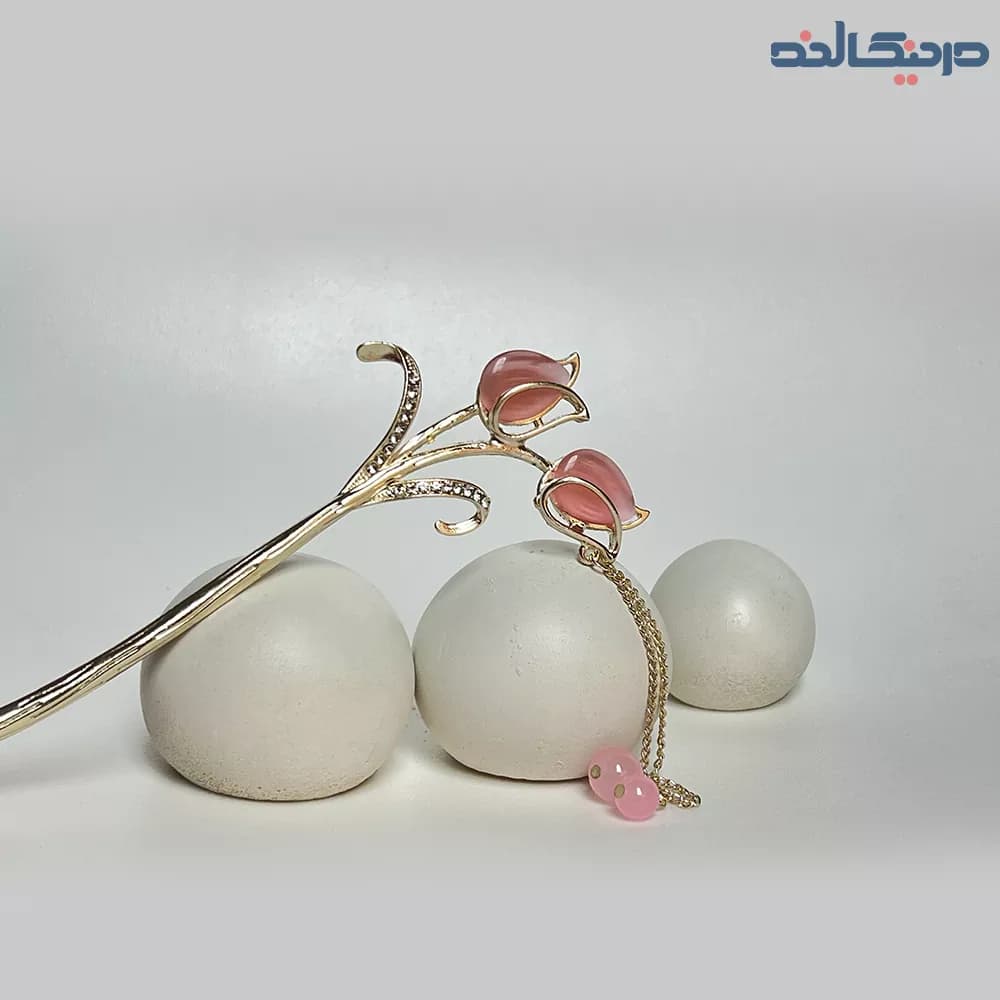 کانزاشی لاله صورتی آویز دار — تصویر ۳