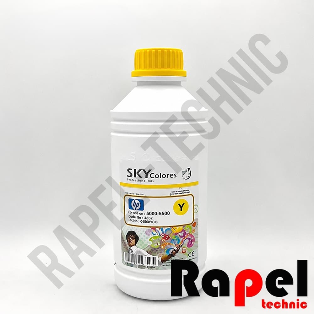 جوهر پلاتر اچ پی 5500 زرد (یک لیتری) اسکای | مناسب پلاترهای 6 رنگ HP5000-5500