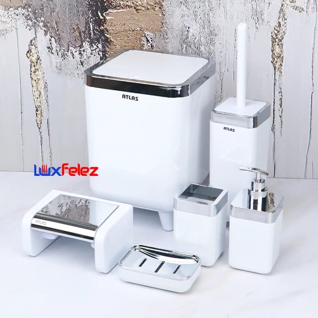 ست سرویس بهداشتی اطلس مدل ژیوار ۶ تکه کروم — تصویر ۹
