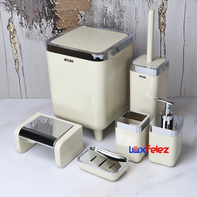 ست سرویس بهداشتی اطلس مدل ژیوار ۶ تکه کروم — تصویر ۴