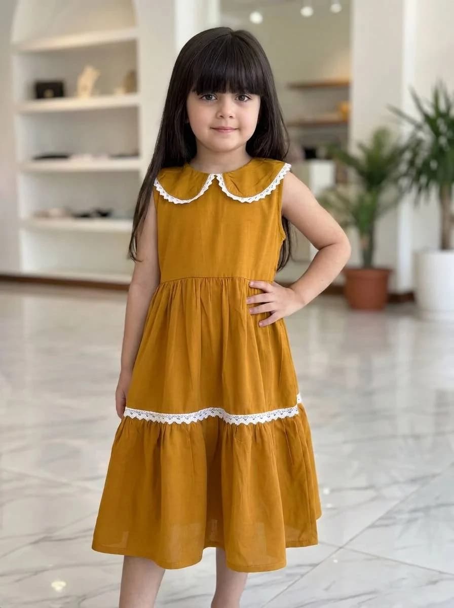 پیراهن دخترانه نخی ساحل کد 5637 — تصویر ۳