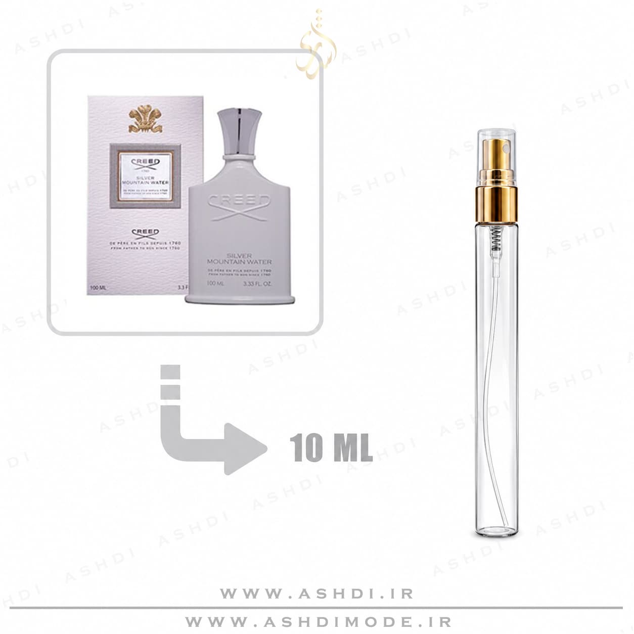 دکانت عطر ادکلن کرید سیلور مانتین واتر ادوپرفیوم 10 میل اصلی | Creed Silver Mountain Water EDP Decant 10ml