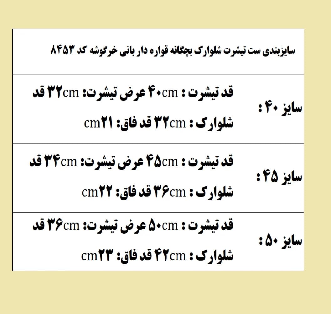 ست تیشرت شلوارک بچگانه بانی خرگوشه (40-45-50) قواره دار کد 8453 — تصویر ۷